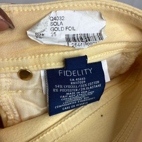 Fidelity Sola Metallic Gold Foil Jeans - 25 - Skinny - NEW - Picture 9 of 10